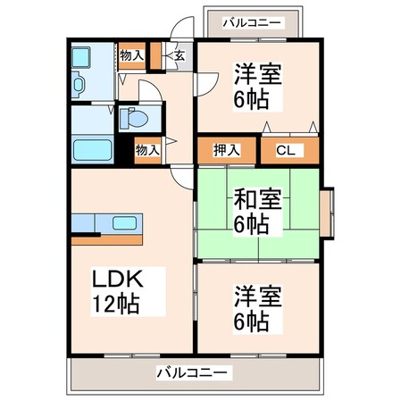 田井島 徒歩3分 3階の物件間取画像